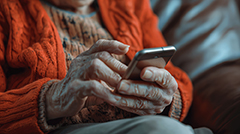 Elderly woman on a cell phone