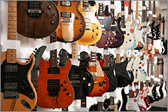 Wall of guitars