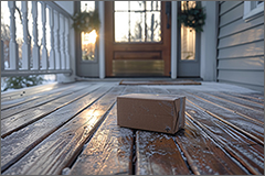 A package lying on the porch