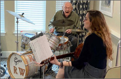 Robert Wonson, 100yr old, playing the drums